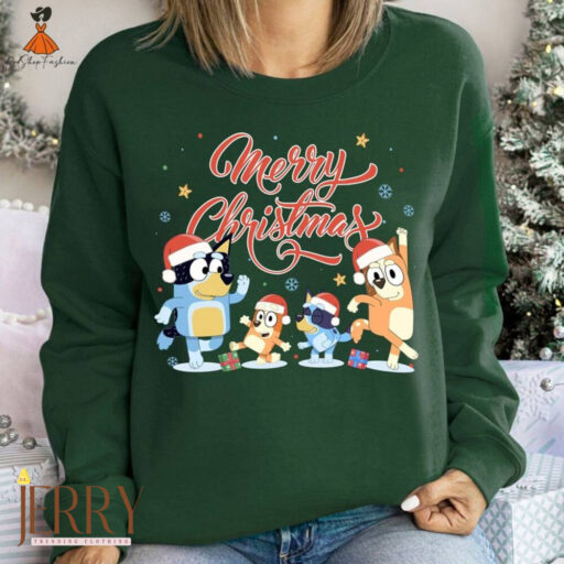 Bluey Kids Christmas Shirt | Bluey And Bingo | Bluey Family Merry Christmas Shirt | Bluey Family Shirts | Xmas Bluey Family Shirt