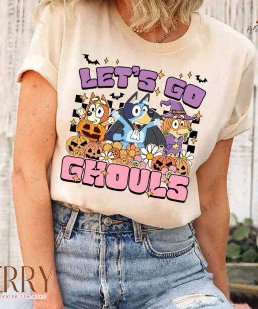 Bluey Let's Go Ghouls Shirt, Bluey Trick or Treat Shirt, Bluey Halloween Shirt, Trick or Treat, Kids Halloween Shirt, Halloween Party Tee