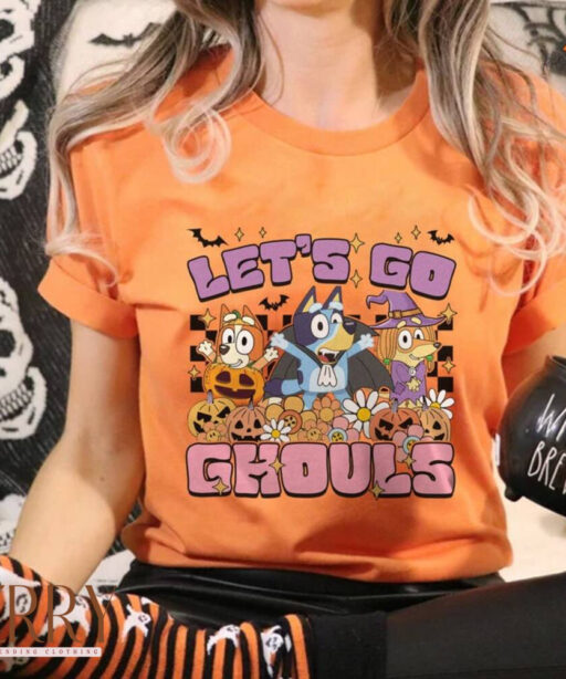 Bluey Let's Go Ghouls Shirt, Bluey Trick or Treat Shirt, Bluey Halloween Shirt, Trick or Treat, Kids Halloween Shirt, Halloween Party Tee