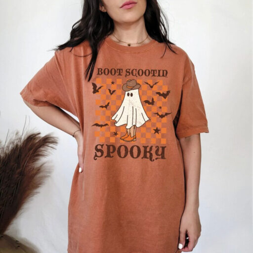 Boot Scootin Spooky Sweatshirt and Hoodie, Halloween Shirt ,Cowboy Ghost Shirt, Western Halloween Shirt, Cute Spooky Shirt, Halloween Gift