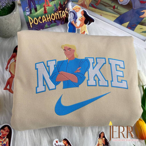 Captain John Smith And Pocahontas Disney Nike Embroidered Sweatshirts
