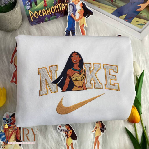 Captain John Smith And Pocahontas Disney Nike Embroidered Sweatshirts