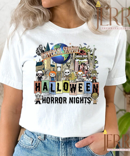 Cheap Universal Studio Halloween Horror Nights T Shirt, Character Horror Movie Disney Halloween T Shirts