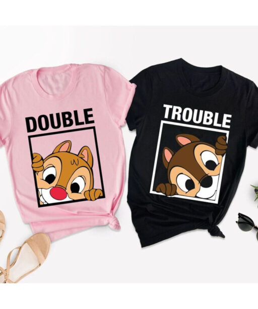 Chip and Dale shirt, Double Trouble Shirt, Disney Couple Shirts, Disney Family Shirts,Disney Vacation Tee, Sibling shirt, Halloween Matching