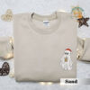 Christmas Ghost With Ice Coffee Sweatshirt, Ghost Embroidered Sweatshirt, Coffee Lovers Gift, Cute Ghost Chrismast Crewneck