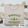 Christmas Tree Farm Embroidered Sweatshirt, Whoville University Embroidered Sweatshirt, Christmas Embroidery Sweatshirt, Cute Sleeve