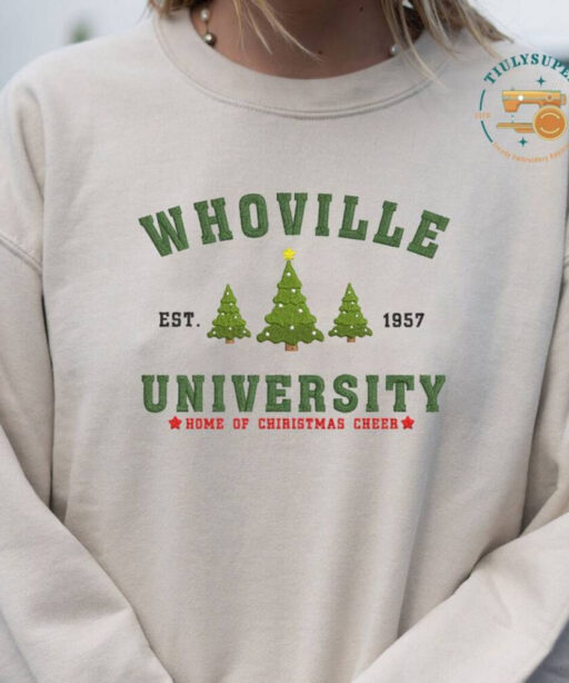 Believe Christmas Embroidery sweatshirt, Christmas tree Embroidered cr – Mr Embroidery  Gifts