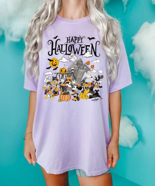 Comfort Color Disney Halloween 2023 Shirt, Mickey & Friend Halloween Shirt, Disney Halloween Skeleton Shirt, Halloween 2023 Matching Shirt