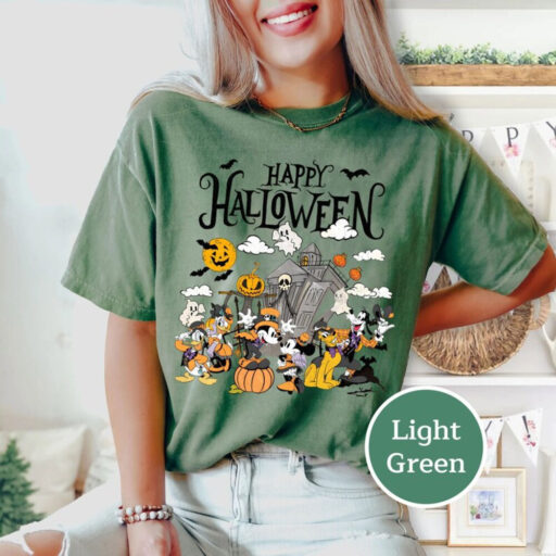 Comfort Color Disney Halloween 2023 Shirt, Mickey & Friend Halloween Shirt, Disney Halloween Skeleton Shirt, Halloween 2023 Matching Shirt