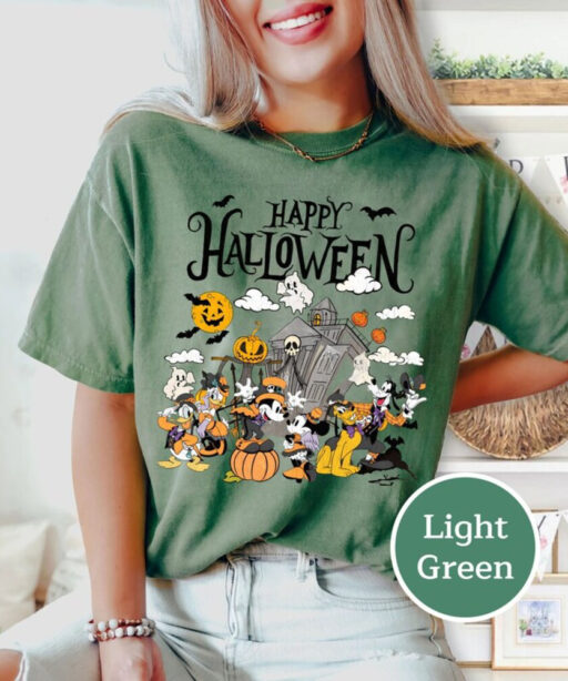 Comfort Color Disney Halloween 2023 Shirt, Mickey & Friend Halloween Shirt, Disney Halloween Skeleton Shirt, Halloween 2023 Matching Shirt