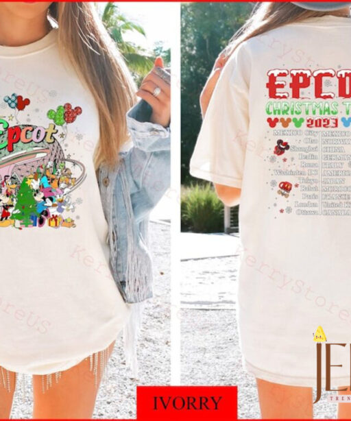 Comfort Color Epcot Christmas Tour 2023 Shirt, Epcot Christmas Tee, Disney Christmas Family Shirt, Disneyland Christmas Shirt, Epcot Shirt