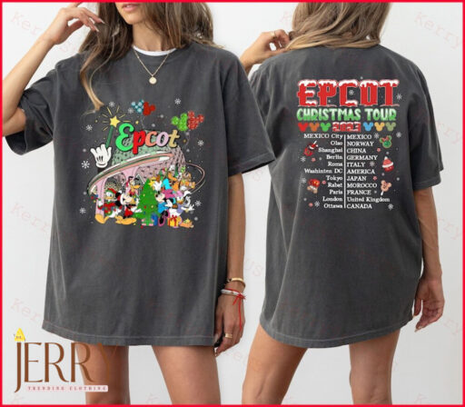 Comfort Color Epcot Christmas Tour 2023 Shirt, Epcot Christmas Tee, Disney Christmas Family Shirt, Disneyland Christmas Shirt, Epcot Shirt