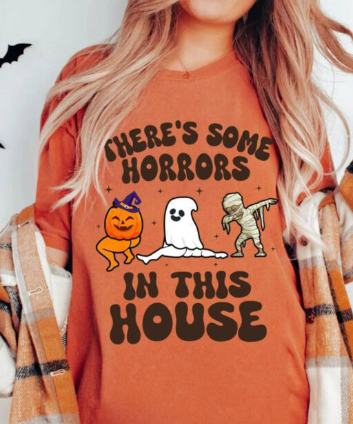 Comfort Color Funny Halloween Sweatshirt, There's Some Horrors In This House Sweatshirt, Funny Pumpkin Shirt, Spooky Season Shirt, Funny Tee