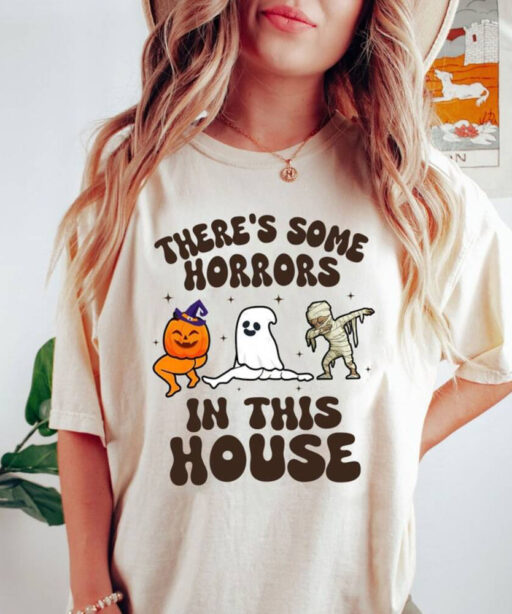 Comfort Color Funny Halloween Sweatshirt, There's Some Horrors In This House Sweatshirt, Funny Pumpkin Shirt, Spooky Season Shirt, Funny Tee