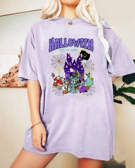 Comfort Color Vintage Disney Halloween Shirt, Oogie Boogie Sweatshirt, Mickey And Friends Pumpkin, Mickey Not So Scary Halloween Party 2023