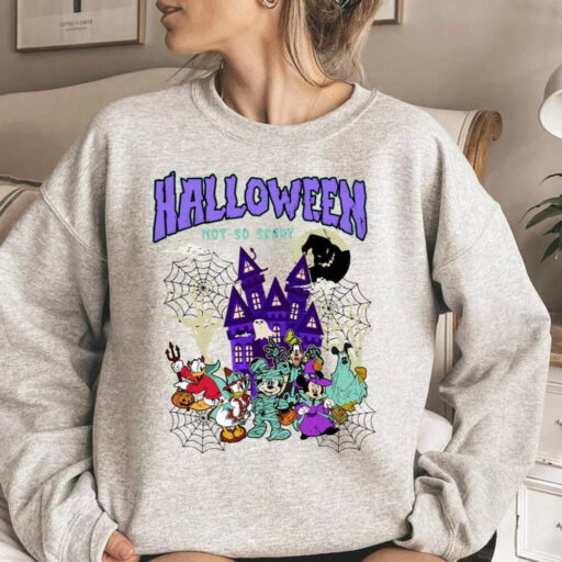 Comfort Color Vintage Disney Halloween Shirt, Oogie Boogie Sweatshirt, Mickey And Friends Pumpkin, Mickey Not So Scary Halloween Party 2023