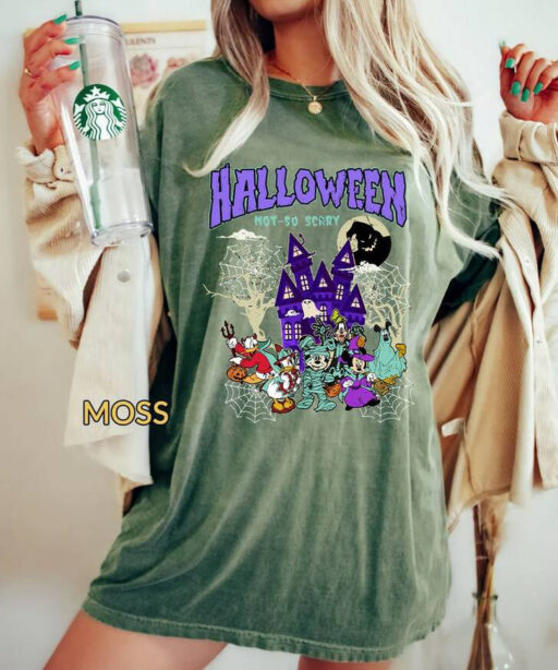 Comfort Color Vintage Disney Halloween Shirt, Oogie Boogie Sweatshirt, Mickey And Friends Pumpkin, Mickey Not So Scary Halloween Party 2023