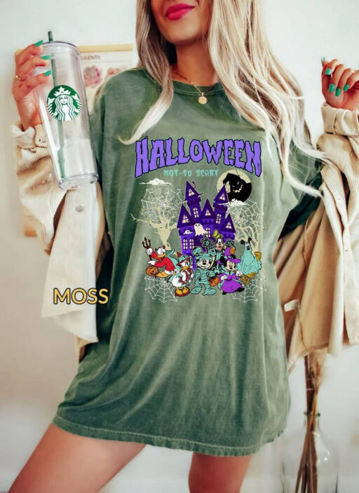 Comfort Color Vintage Disney Halloween Shirt, Oogie Boogie Sweatshirt, Mickey And Friends Pumpkin, Mickey Not So Scary Halloween Party 2023