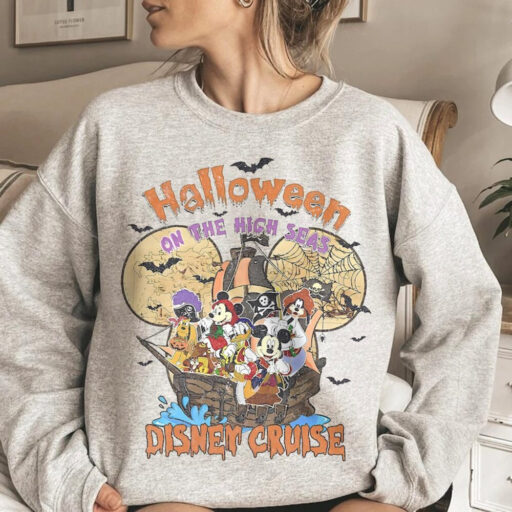 Comfort Colors Disney Halloween On The High Seas 2023 Shirt, Disney Halloween Vintage Shirt, Disney Cruise Halloween Shirt, Happy Halloween