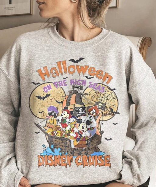 Comfort Colors Disney Halloween On The High Seas 2023 Shirt, Disney Halloween Vintage Shirt, Disney Cruise Halloween Shirt, Happy Halloween