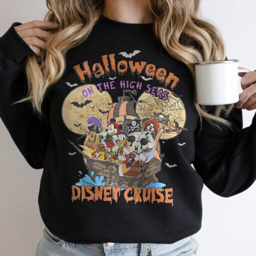 Comfort Colors Disney Halloween On The High Seas 2023 Shirt, Disney Halloween Vintage Shirt, Disney Cruise Halloween Shirt, Happy Halloween