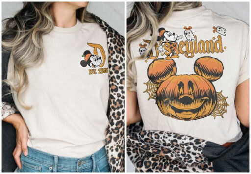 Comfort Colors Retro Disneyland Halloween Two Side Shirt, Disneyworld Two Side Halloween Sweater, Halloween Trip Matching Tee, Spooky Season