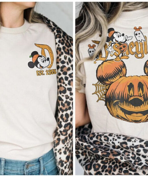 Comfort Colors Retro Disneyland Halloween Two Side Shirt, Disneyworld Two Side Halloween Sweater, Halloween Trip Matching Tee, Spooky Season