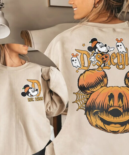 Comfort Colors Retro Disneyland Halloween Two Side Shirt, Disneyworld Two Side Halloween Sweater, Halloween Trip Matching Tee, Spooky Season