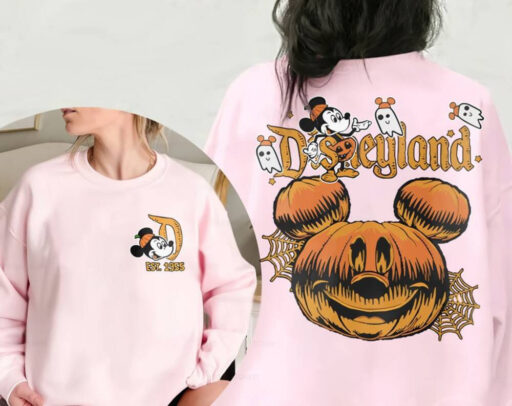 Comfort Colors Retro Disneyland Halloween Two Side Shirt, Disneyworld Two Side Halloween Sweater, Halloween Trip Matching Tee, Spooky Season