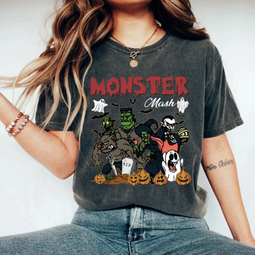 Comfort Colors Retro Halloween shirt, Monster Mash Comfort Color Shirt, Vintage Ghost Halloween Shirt, Monster Tee, Retro Fall Top, Fall Tee