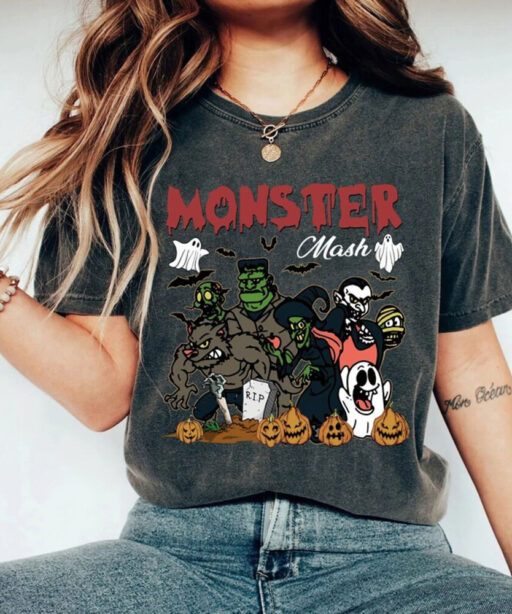 Comfort Colors Retro Halloween shirt, Monster Mash Comfort Color Shirt, Vintage Ghost Halloween Shirt, Monster Tee, Retro Fall Top, Fall Tee