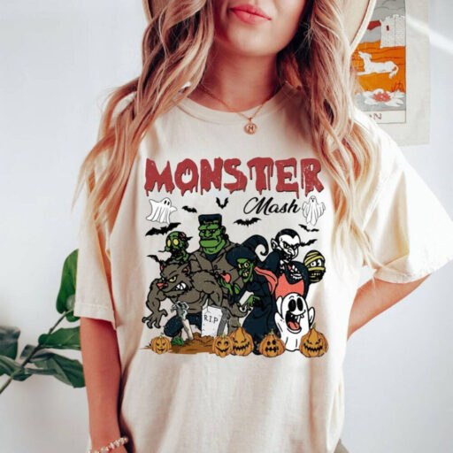 Comfort Colors Retro Halloween shirt, Monster Mash Comfort Color Shirt, Vintage Ghost Halloween Shirt, Monster Tee, Retro Fall Top, Fall Tee