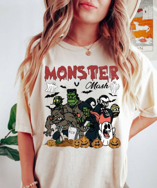 Comfort Colors Retro Halloween shirt, Monster Mash Comfort Color Shirt, Vintage Ghost Halloween Shirt, Monster Tee, Retro Fall Top, Fall Tee