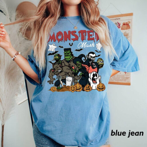 Comfort Colors Retro Halloween shirt, Monster Mash Comfort Color Shirt, Vintage Ghost Halloween Shirt, Monster Tee, Retro Fall Top, Fall Tee