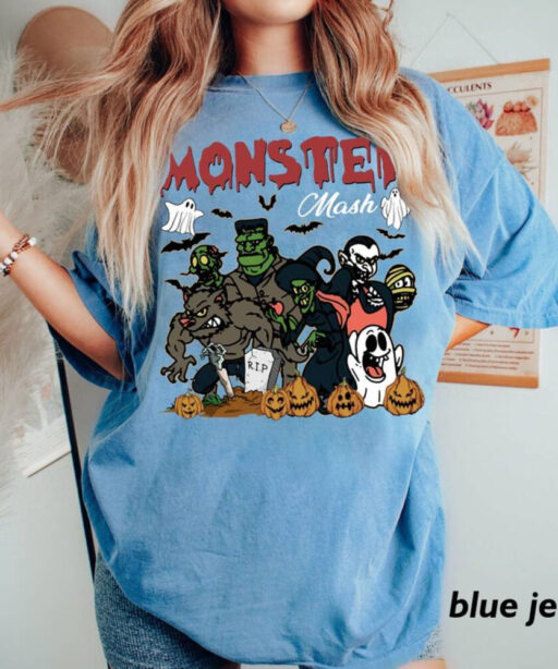 Comfort Colors Retro Halloween shirt, Monster Mash Comfort Color Shirt, Vintage Ghost Halloween Shirt, Monster Tee, Retro Fall Top, Fall Tee