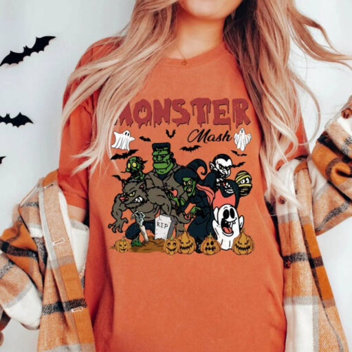 Comfort Colors Retro Halloween shirt, Monster Mash Comfort Color Shirt, Vintage Ghost Halloween Shirt, Monster Tee, Retro Fall Top, Fall Tee