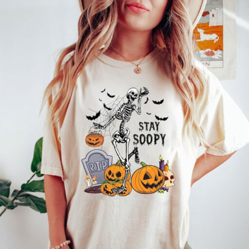 Comfort Colors Stay Spooky t-shirt, Halloween Shirt, Witch Shirt, Gift For Halloween, iprintasty halloween, Skeleton Fall Halloween,Fall Tee