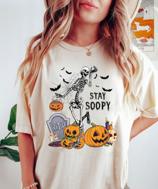 Comfort Colors Stay Spooky t-shirt, Halloween Shirt, Witch Shirt, Gift For Halloween, iprintasty halloween, Skeleton Fall Halloween,Fall Tee