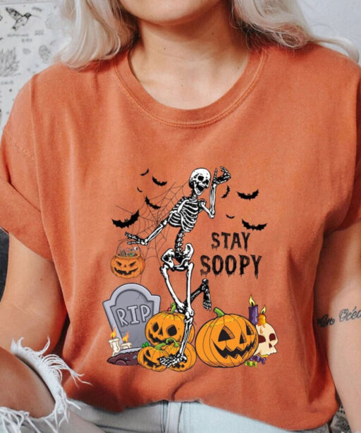 Comfort Colors Stay Spooky t-shirt, Halloween Shirt, Witch Shirt, Gift For Halloween, iprintasty halloween, Skeleton Fall Halloween,Fall Tee