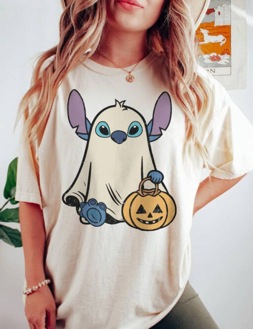 Comfort Colors Stitch Ghost Halloween Shirts, Retro Stitch Pumpkin Halloween Sweatshirt, Mickey's Not So Scary Disney Halloween Party 2023