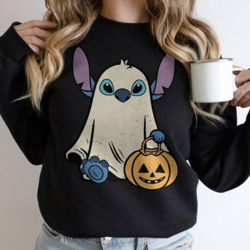 Comfort Colors Stitch Ghost Halloween Shirts, Retro Stitch Pumpkin Halloween Sweatshirt, Mickey's Not So Scary Disney Halloween Party 2023