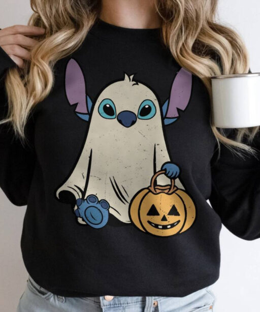 Comfort Colors Stitch Ghost Halloween Shirts, Retro Stitch Pumpkin Halloween Sweatshirt, Mickey's Not So Scary Disney Halloween Party 2023