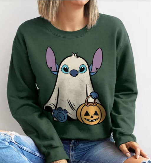 Comfort Colors Stitch Ghost Halloween Shirts, Retro Stitch Pumpkin Halloween Sweatshirt, Mickey's Not So Scary Disney Halloween Party 2023