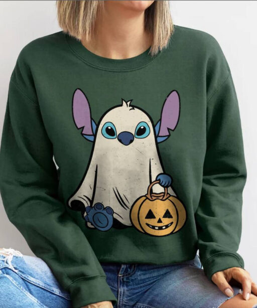 Comfort Colors Stitch Ghost Halloween Shirts, Retro Stitch Pumpkin Halloween Sweatshirt, Mickey's Not So Scary Disney Halloween Party 2023