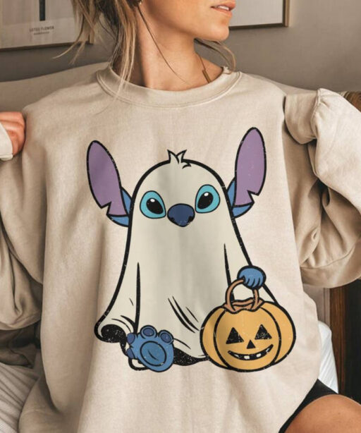 Comfort Colors Stitch Ghost Halloween Shirts, Retro Stitch Pumpkin Halloween Sweatshirt, Mickey's Not So Scary Disney Halloween Party 2023