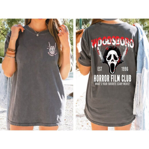 Comfort Colors Woodsboro Horror Film Club 2 Sided Shirt, Horror Film Club Shirt, Woodsboro Scream, Scream Ghost Shirt, Stay Spooky Shirt