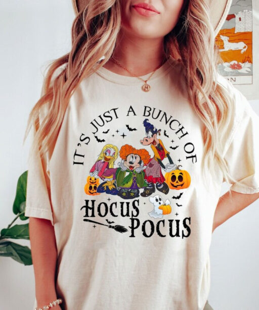 Comfort Colors® Disney Halloween Hocus Pocus Shirt, It's Just A Bunch Of Hocus Pocus, Mickey And Friends, Disney Sanderson Sisters Shirt