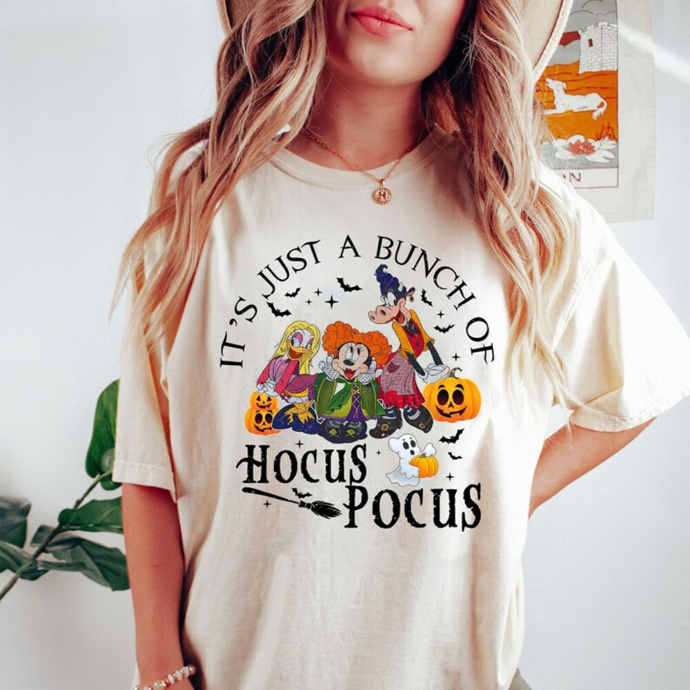 Comfort Colors® Disney Halloween Hocus Pocus Shirt, It's Just A Bunch Of Hocus Pocus, Mickey And Friends, Disney Sanderson Sisters Shirt