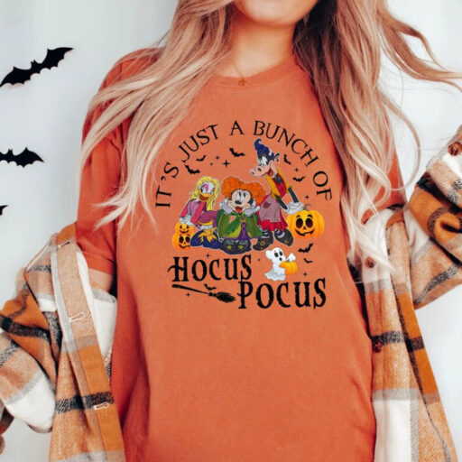 Comfort Colors® Disney Halloween Hocus Pocus Shirt, It's Just A Bunch Of Hocus Pocus, Mickey And Friends, Disney Sanderson Sisters Shirt