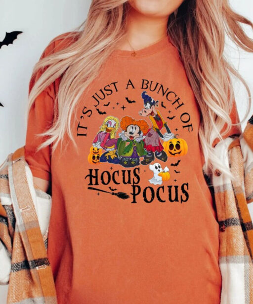 Comfort Colors® Disney Halloween Hocus Pocus Shirt, It's Just A Bunch Of Hocus Pocus, Mickey And Friends, Disney Sanderson Sisters Shirt